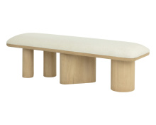 Sunpan 112354 - Hiro Bench - Light Oak - Geralt Linen